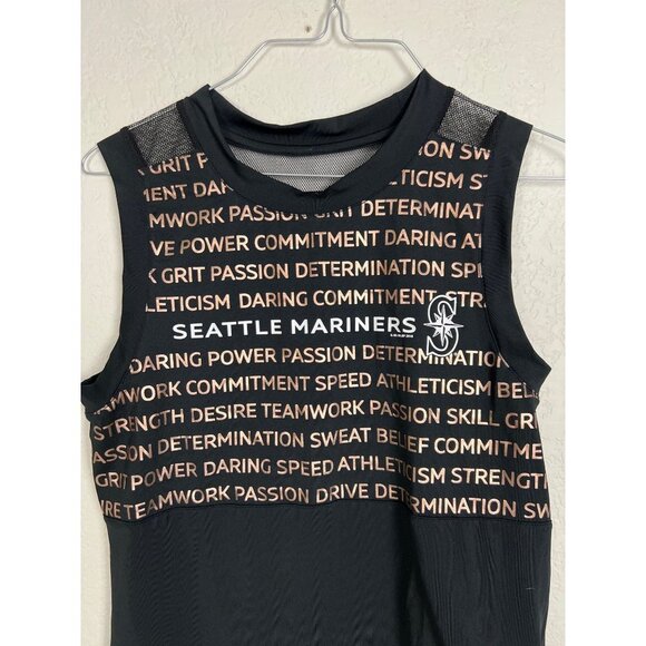 Touch by Alyssa Milano Seattle Mariners MLB Tank Top Mesh Back Copper Words - Picture 6 of 7